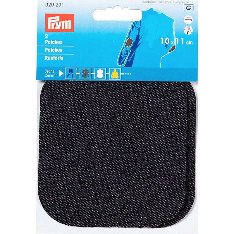 Denim Repair Patch – Dark Blue & Light Blue - Black - 10x11 cm - 2-Pack