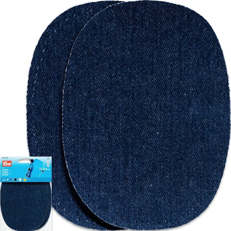Denim Knee Patches - With Perforation , Dark Blue