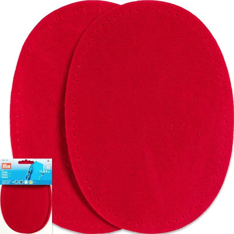 Velour Elbow Patches – 0.75 mm Thickness - 10 x 14 cm , Red