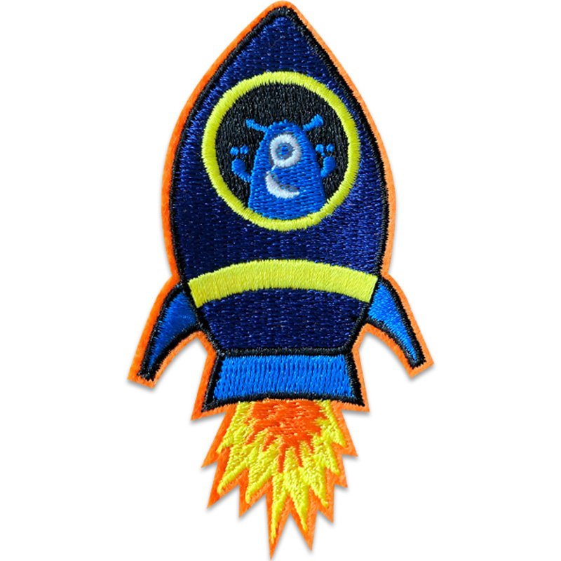Blue Space Alien – Iron-on Patch