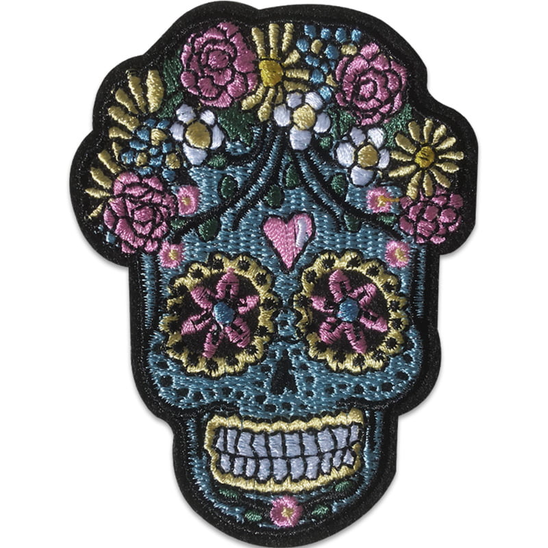 Skull Flower Crown – Iron-on Patch