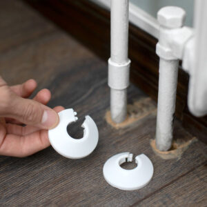 White Plastic Pipe Collars