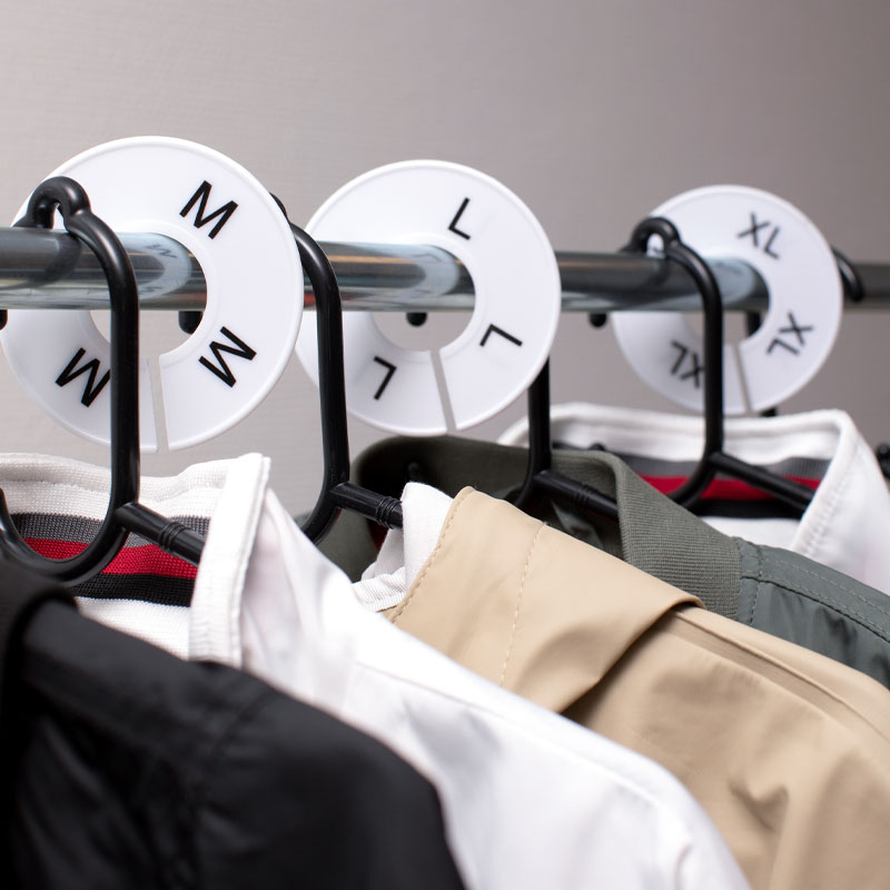 Size Markers for Clothes Hangers