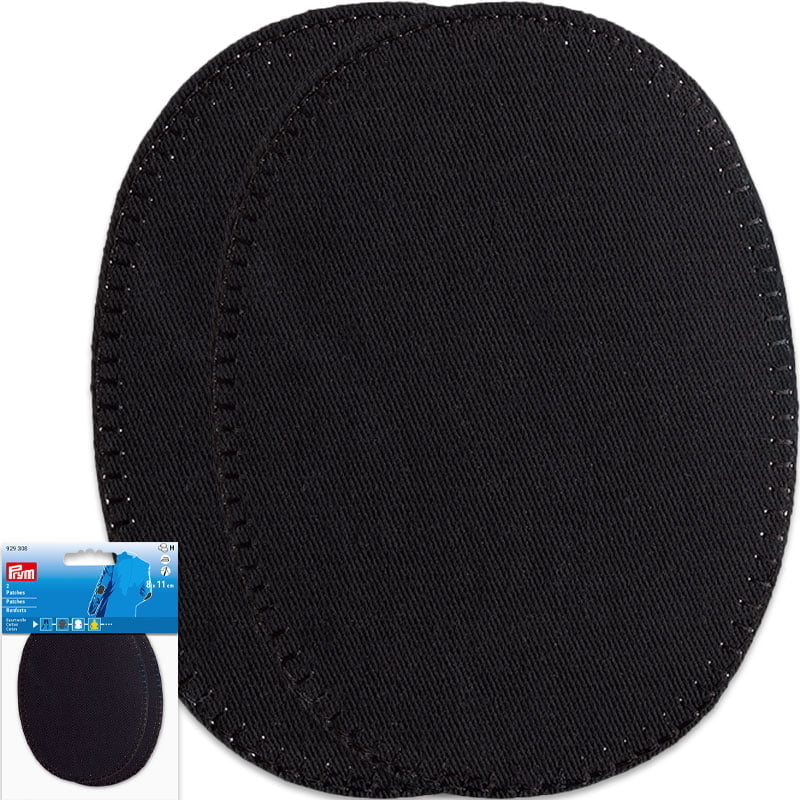 Cotton Elbow Patches - Black , 8 x 11 cm