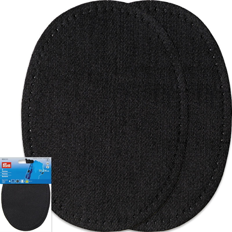 Cotton Elbow Patches - Black , 10 x 14 cm
