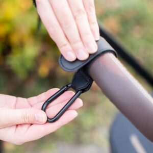 Carabiner with Hook-and-Loop Strap