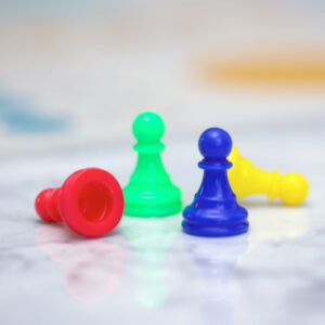 Replacement Board Game Pawns – 4 Classic Colours