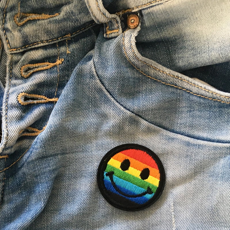 Rainbow Smiley – Iron-on Patch - Image 2