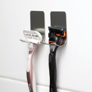 Razor Holder – Self-Adhesive Brushed Metal