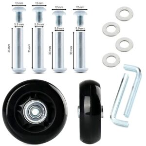 Replacement wheels for suitcases – 2 wheels with fitting parts - Image 6
